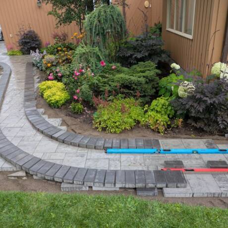 modern paving stone walkway prince george